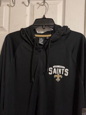 NFL Black and Gold Saints Quarter-Zip Hoodie